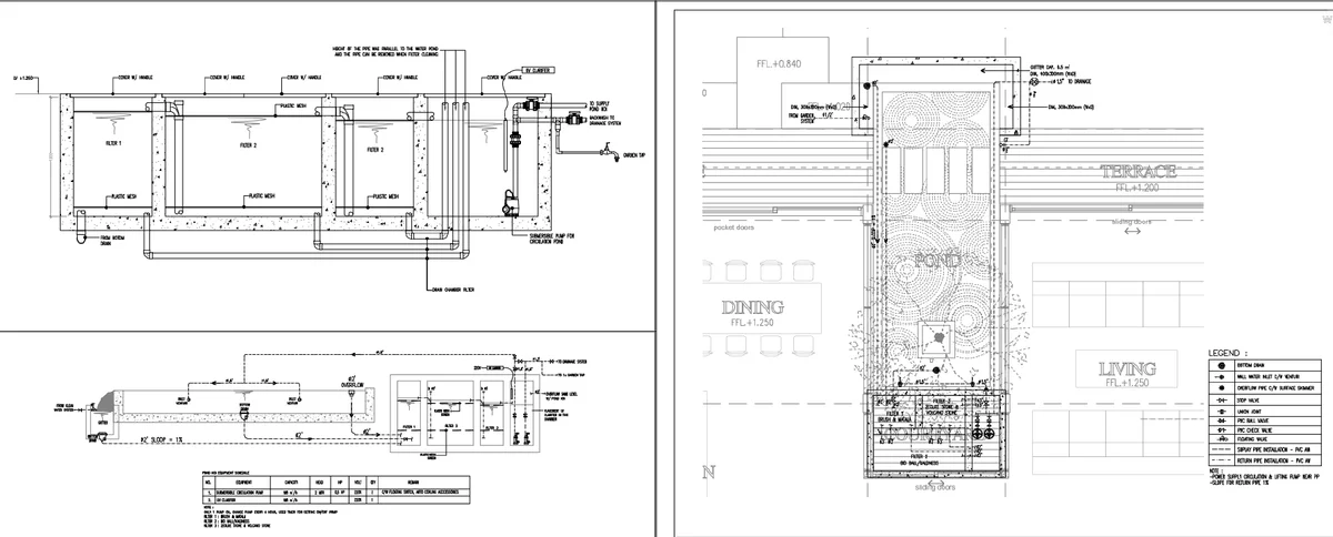 Piping Pond Installation DWG Ground Floor Pump Room Detail Plan