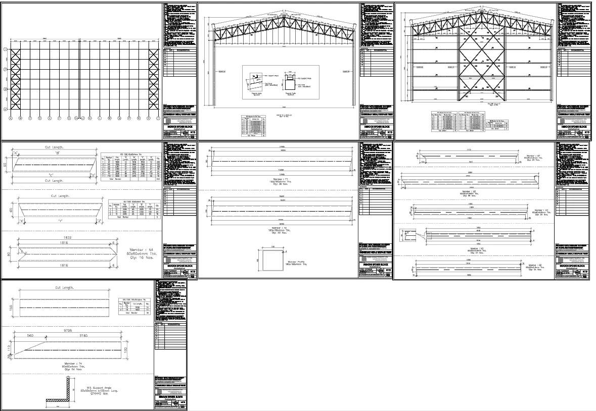 Proposed Netaji Subhash University Steels Truss DWG 18000 mm