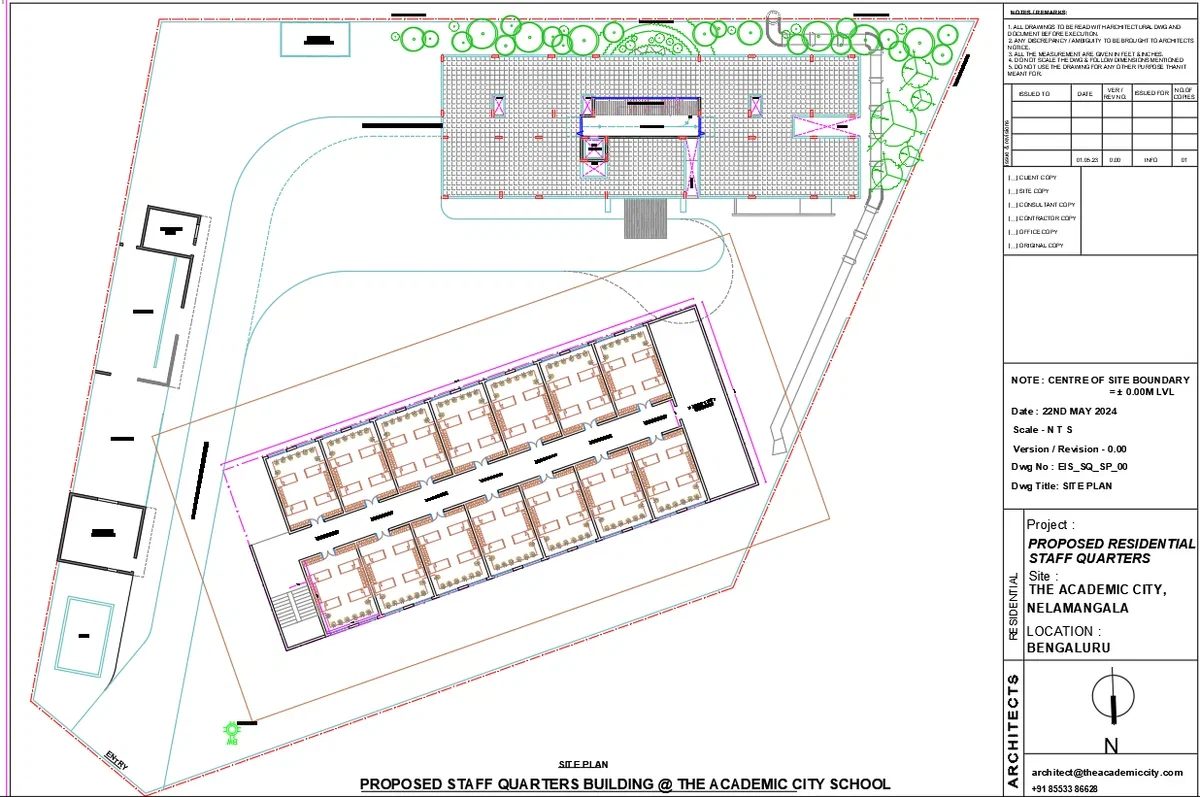 Proposed Staff Quarters Building DWG 144ft by 55ft Site Plan CAD