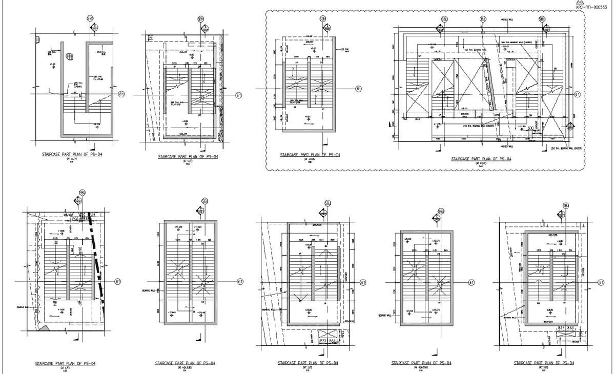 Staircase Detail DWG 1 50 Scale Multi Layout PS04 Plan Design