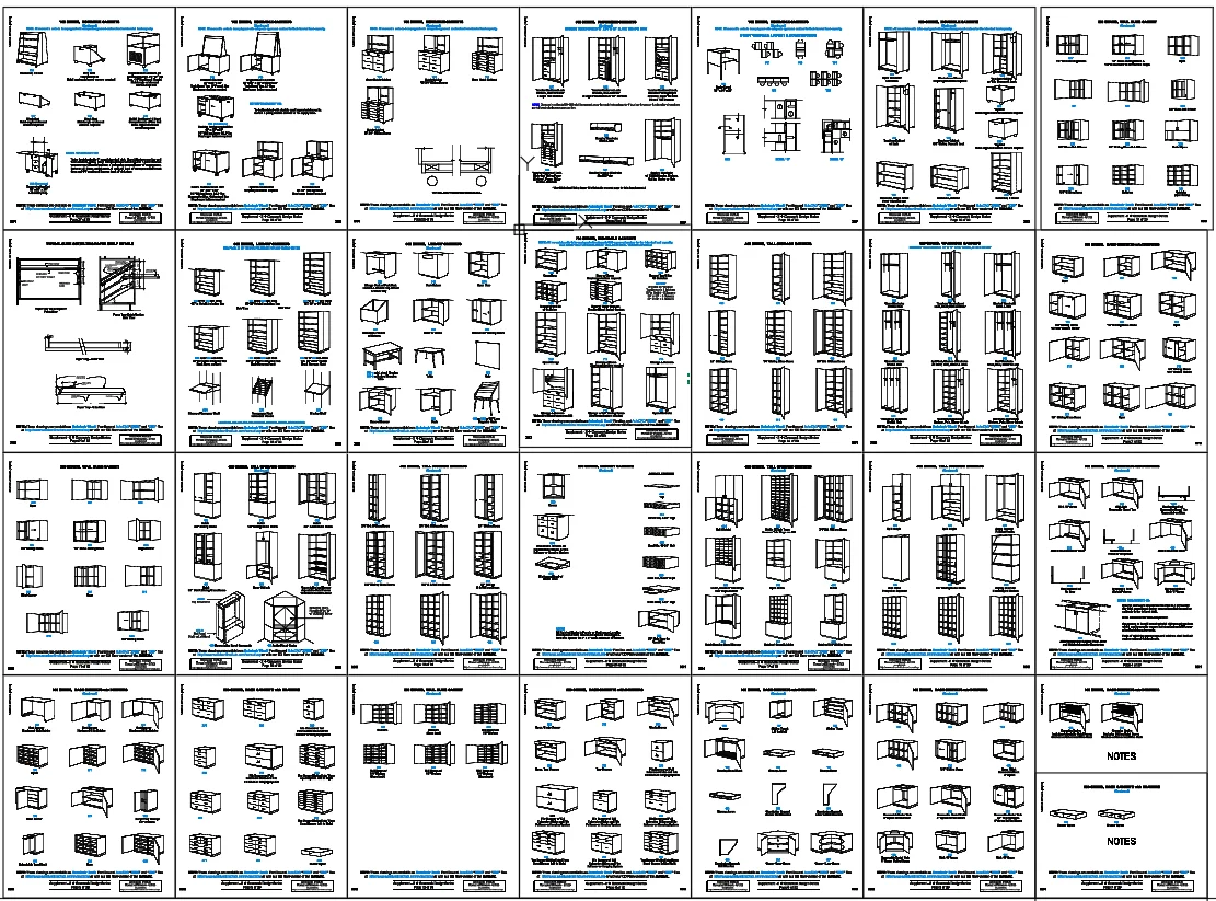 Storage Cabinet Designs DWG Wardrobe Drawer Units With Sizes