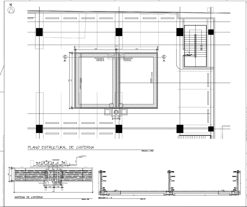 Structural Cistern Detail DWG 11.60x7.80 Tank Pump Room Plan