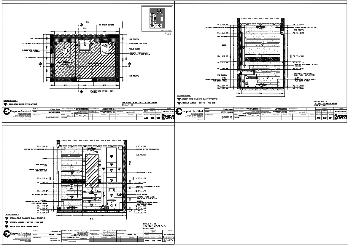 Toilet Plan Elevation Full Detail DWG With FFL Levels Dimensions