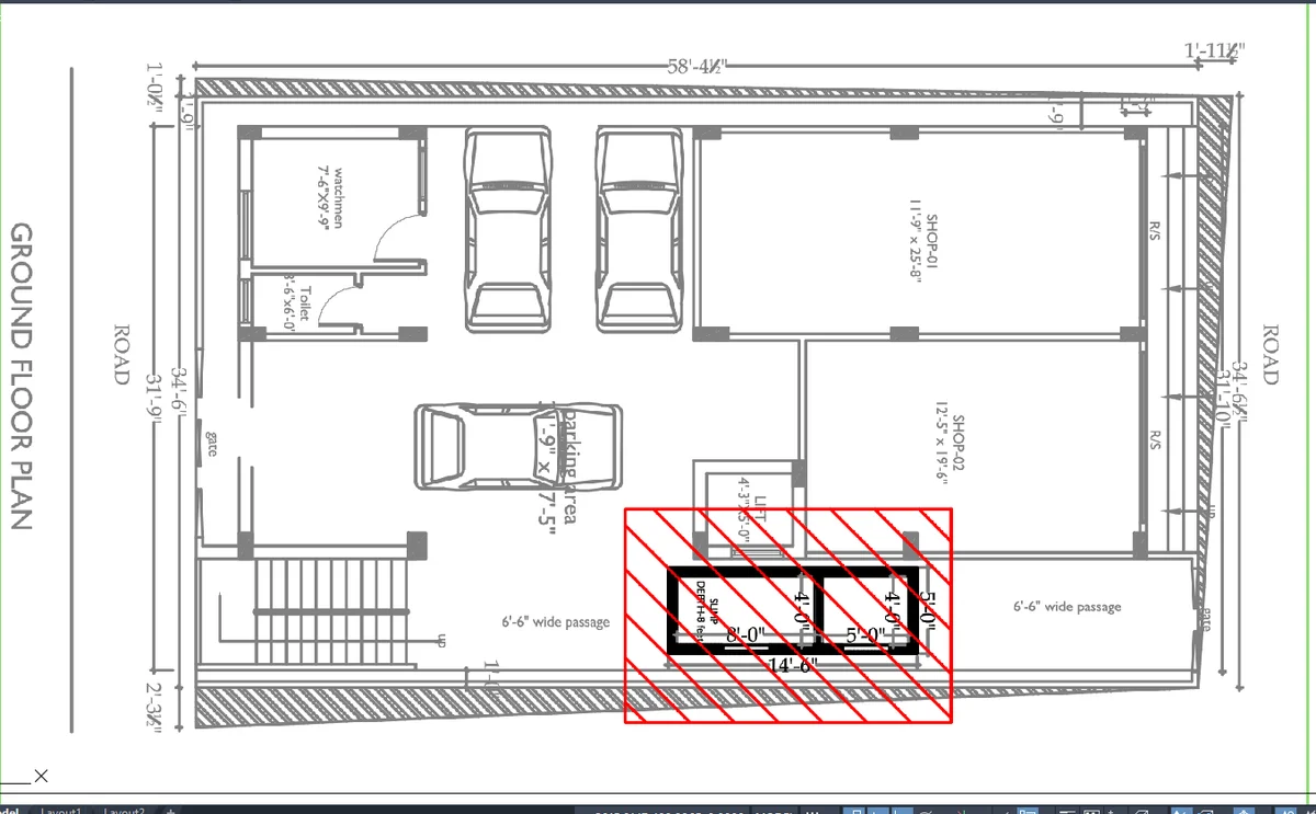 Underground Sump Detail Proposed Residences Building DWG Plan