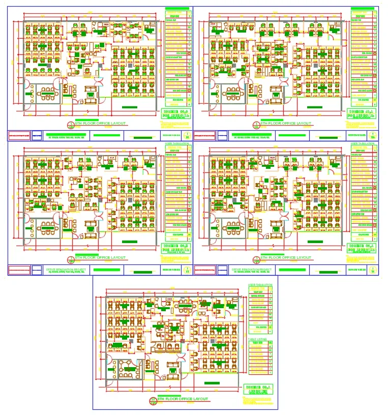 6th Floor Office Renovation DWG Layout Plan With Furniture files