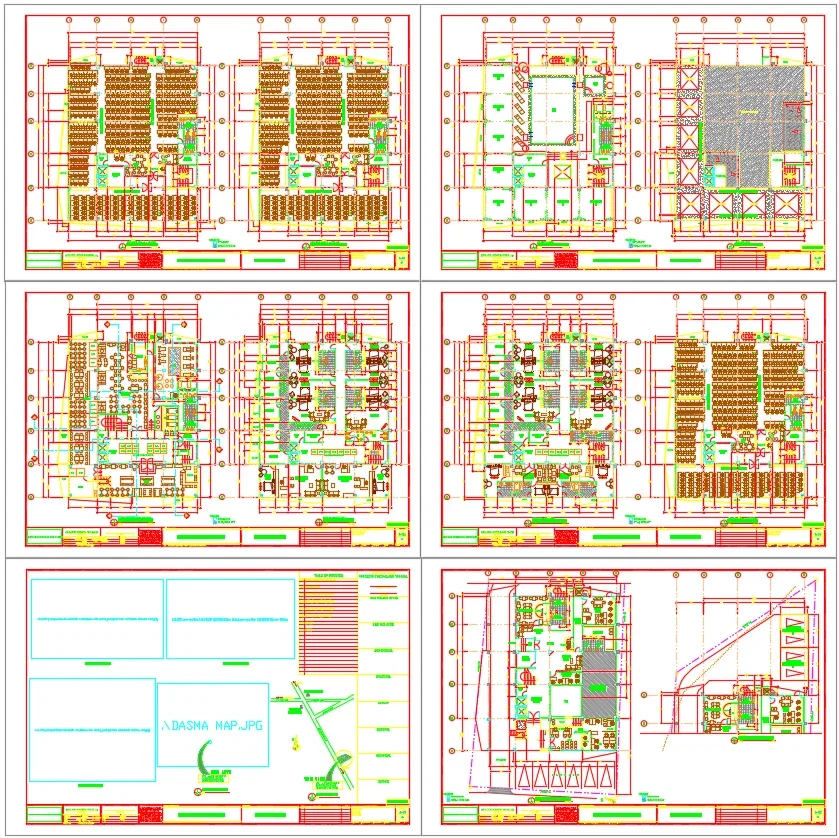 Commercial Building Layout And Interior Plan DWG Sheets files