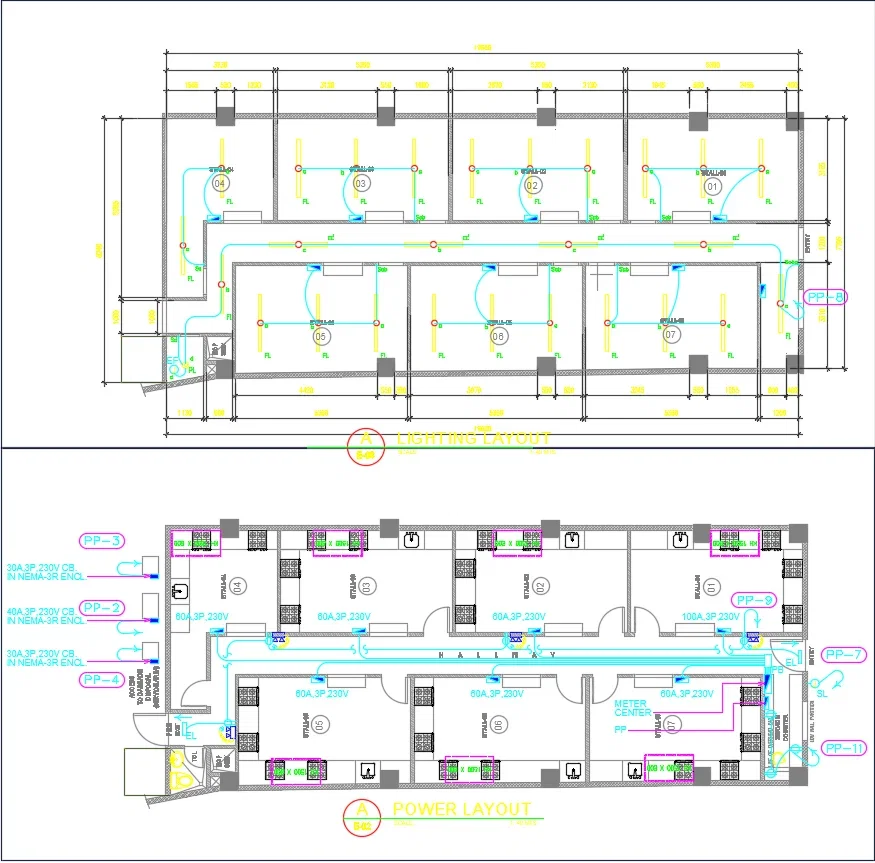 Commercial Building Power Layout Plan AutoCAD DWG Design Drawing