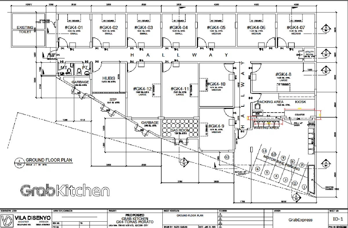 Commercial Grab Kitchen Ground Floor Plan AutoCAD DWG Layout Design