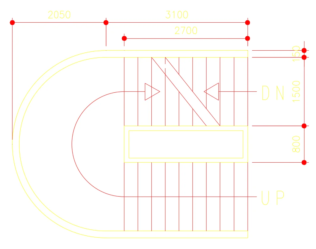 Curved Staircase Detail AutoCAD DWG Section Design Drawing files