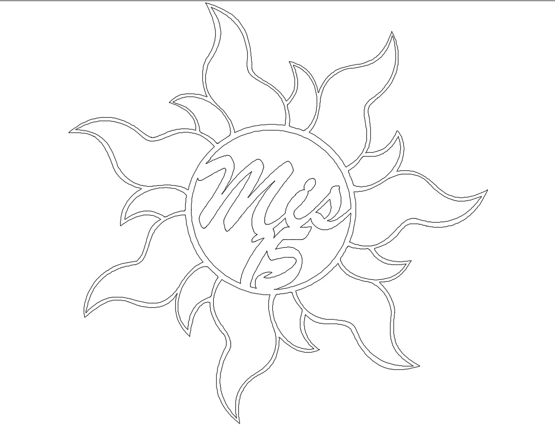 Decorative Sun Wall Art Design Drawing AutoCAD DWG File Detail
