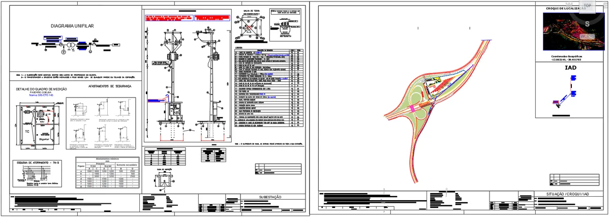 Electrical Substation DWG Road Interchange Utility Layout Plan