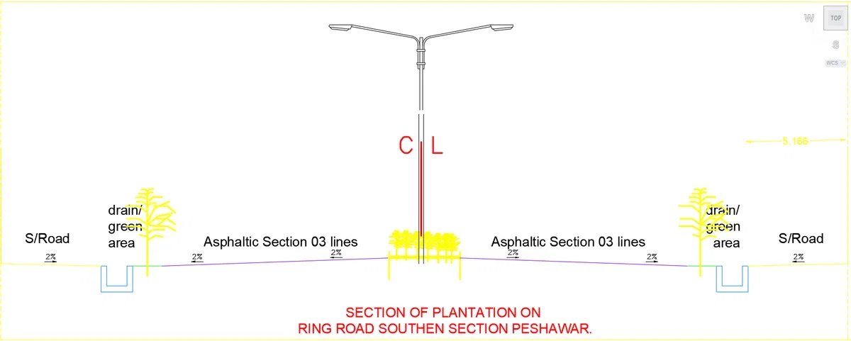 Free Ring Road Plantation Section AutoCAD DWG Design Plan layout