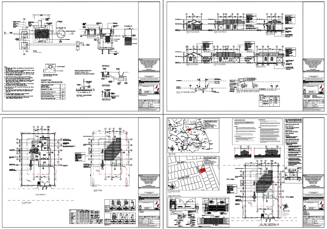 House Layout DWG Sanitary Water Supply Septic Tank Detail Plan