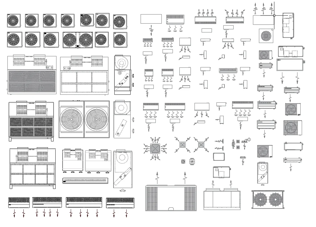 HVAC Outdoor Unit Fan Coil Layout Plan 1200x800 CAD File Files