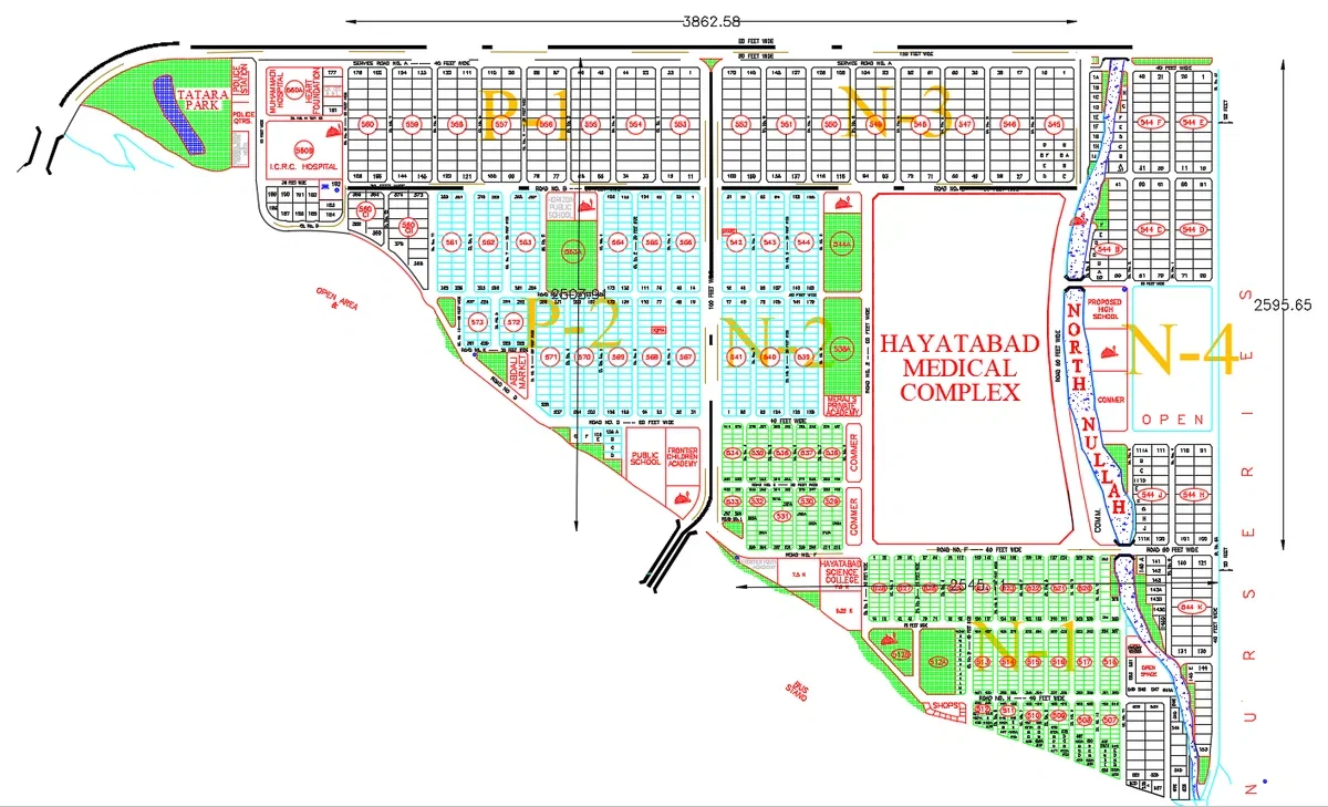 Medical Complex Master Plan DWG with Residential Layout Design