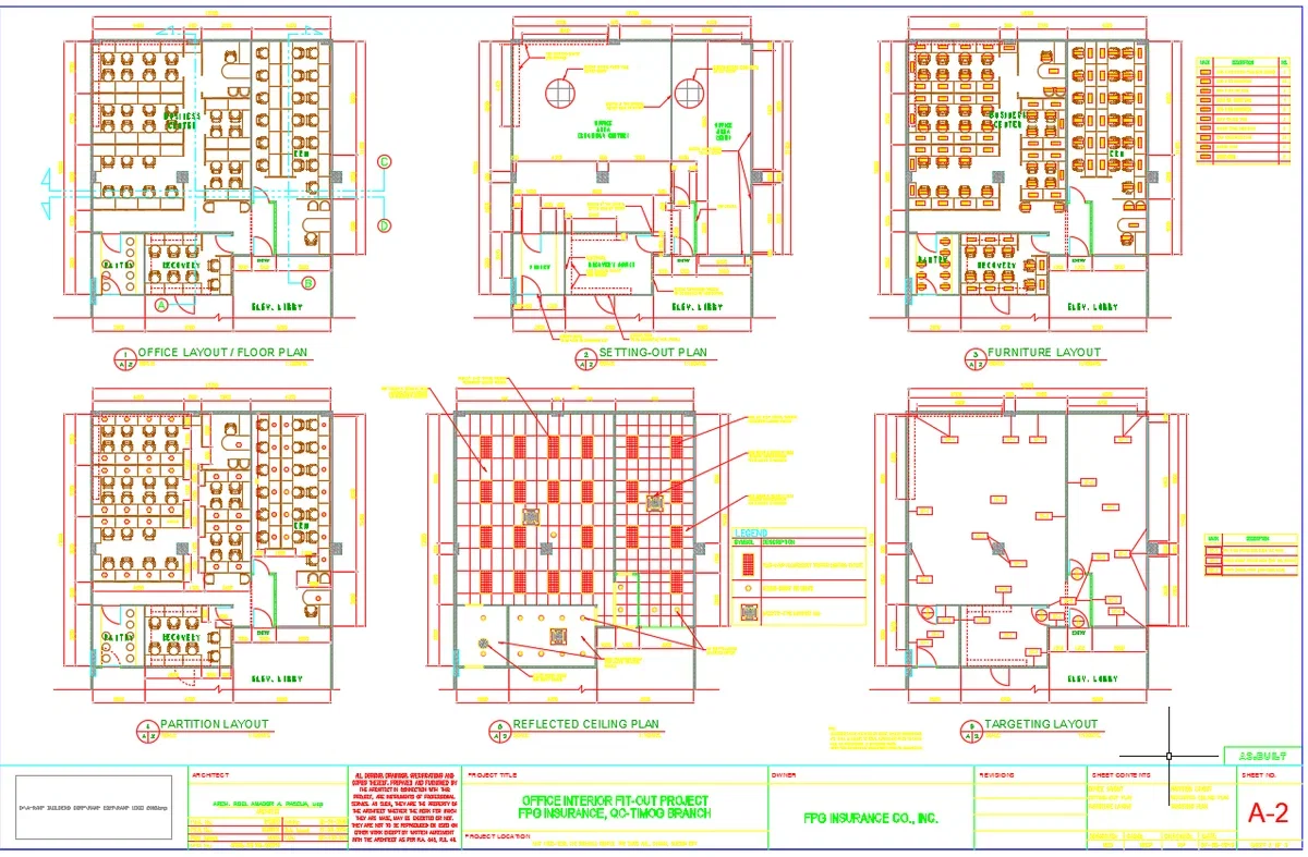 Office Interior Fit Out Layout DWG Plan With Ceiling Designs