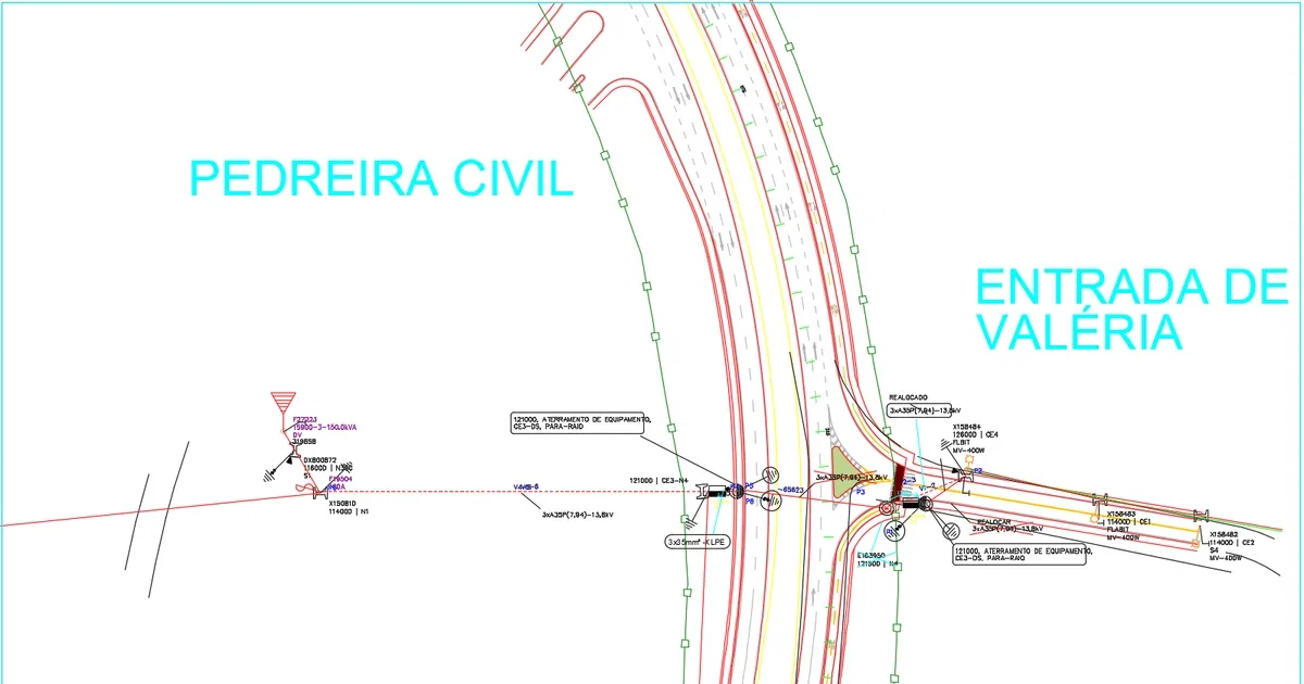 Road Electrical Utility Layout AutoCAD DWG Infrastructure Plan