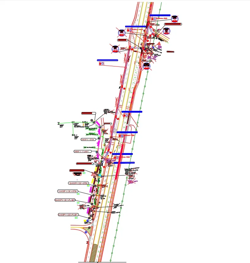 Road Utility Electrical Cable Layout Plan AutoCAD DWG Design