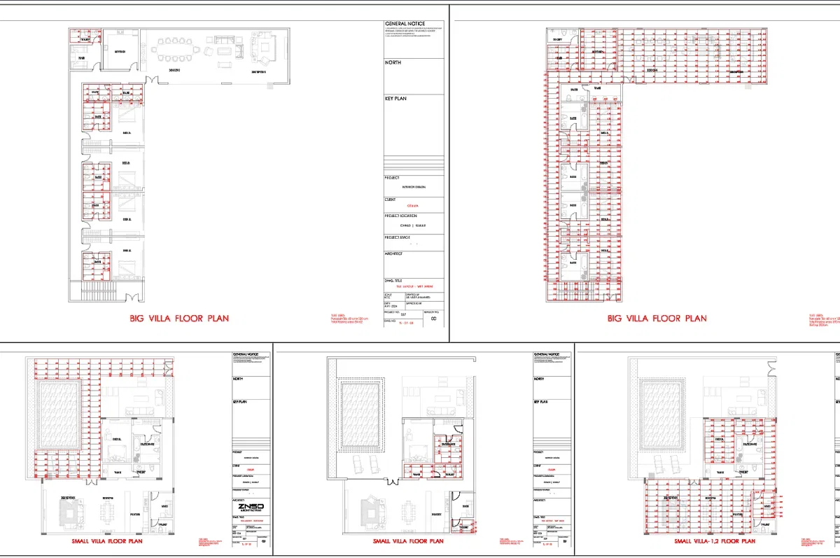 Villa Floor Plans DWG Big Small Layout With Dimensions Design