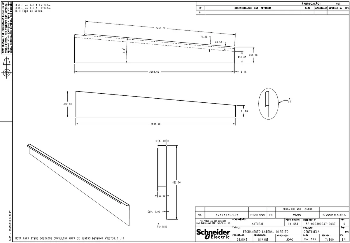 2608mm and 4390mm Roof Liner Fabrication CAD Drawing Collection