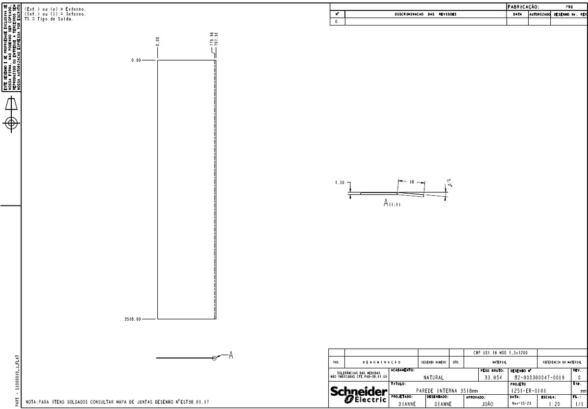 3570mm and 809mm Wall Plate Fabrication Drawing Layout Details
