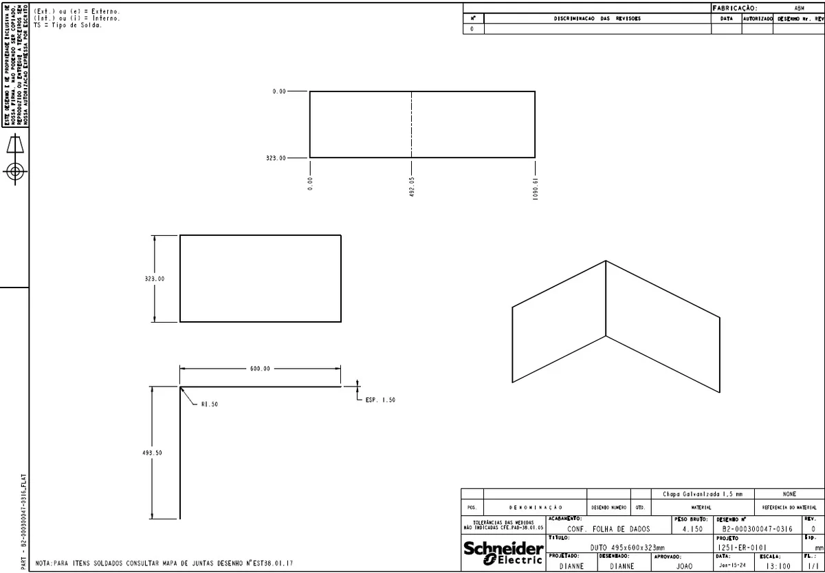 495x600 Duct Assembly Fabrication with Support and Cover Details