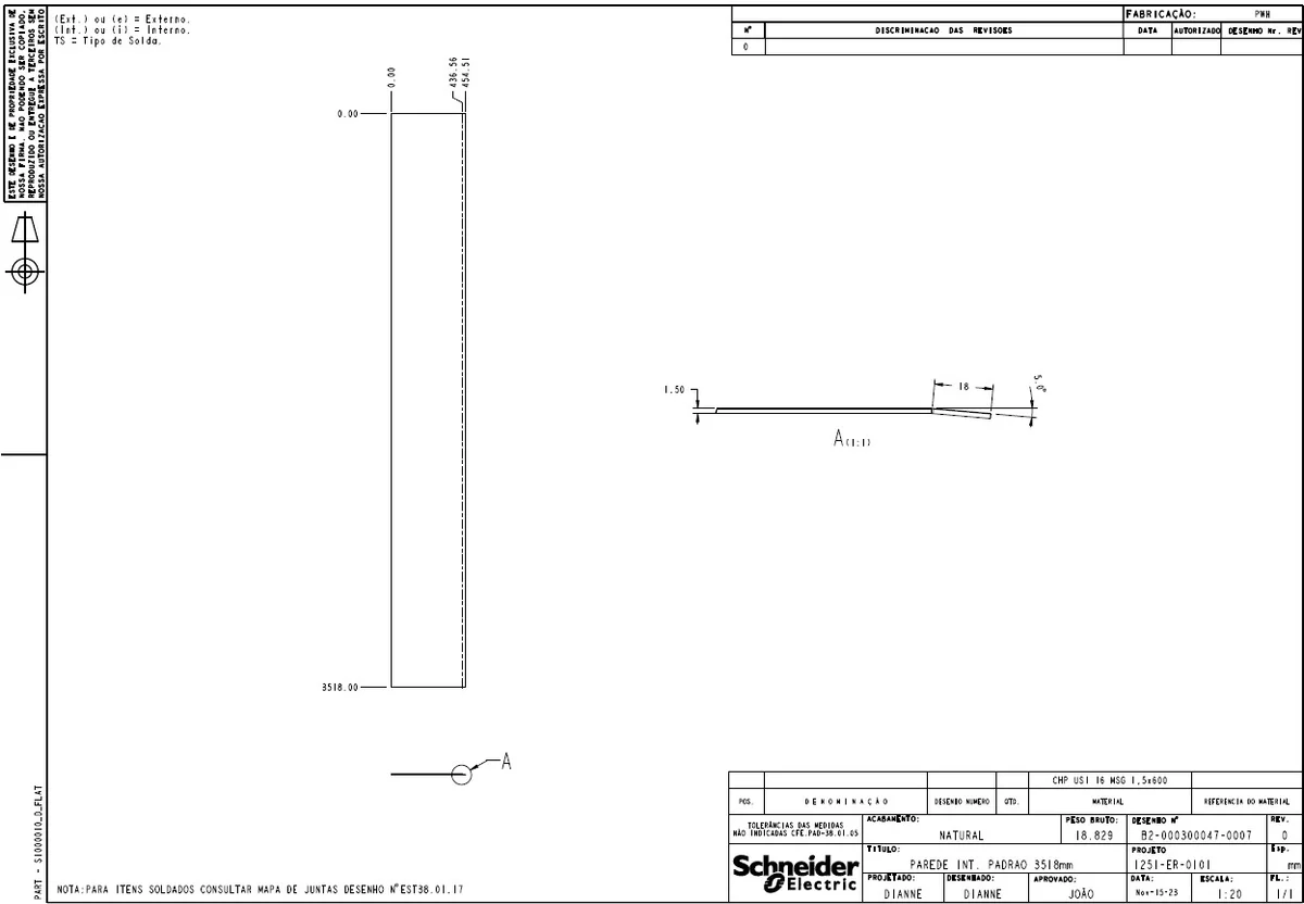 5030 Sheet Metal Panel and 3518 Wall Plate Fabrication Drawing Set