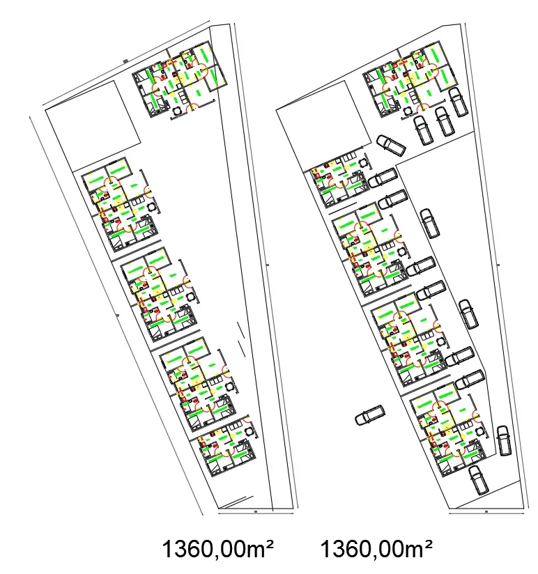 1360 Sqm Residential Housing Layout Plan AutoCAD DWG Drawing