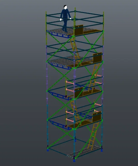 3D Scaffolding Working Platform Detail AutoCAD DWG Structure Model
