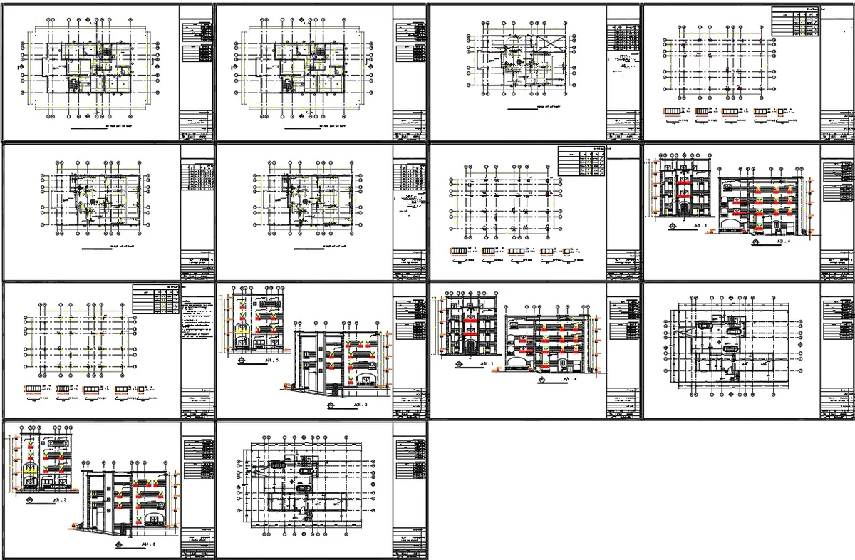 Commercial Building Structural Column Layout AutoCAD DWG Drawing