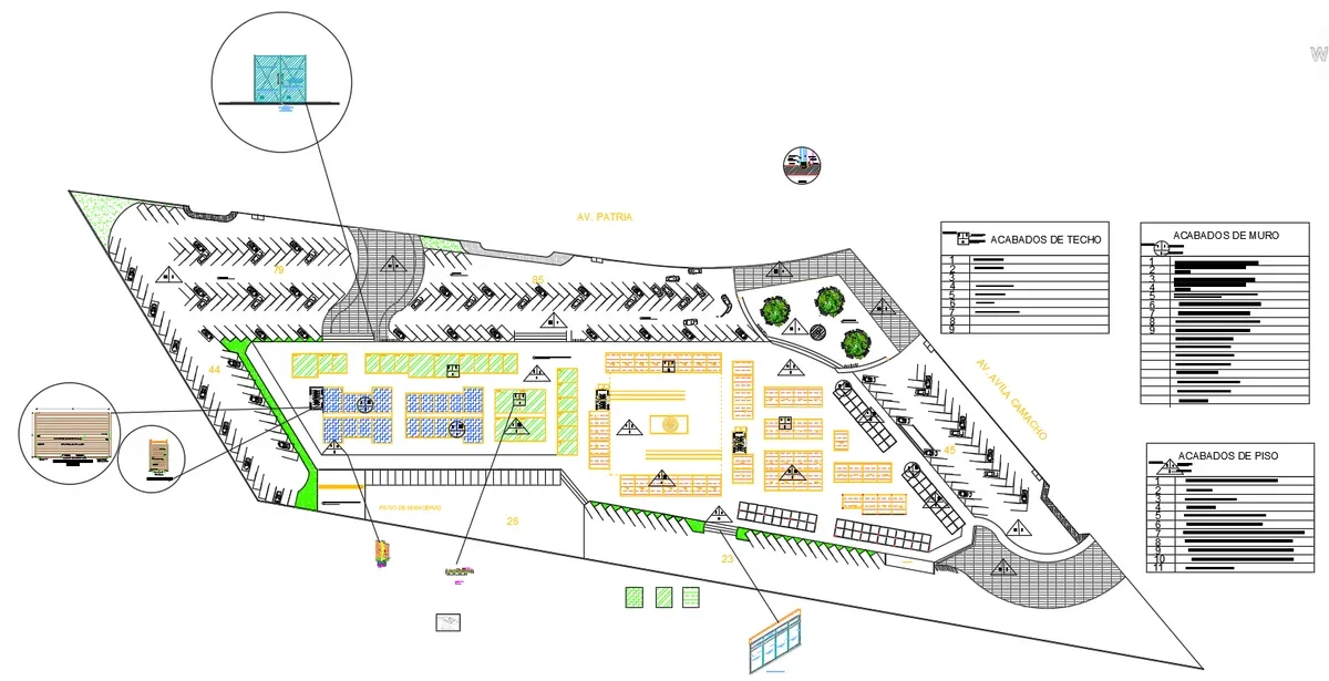 Commercial Site Layout Plan with Parking Detail AutoCAD DWG File