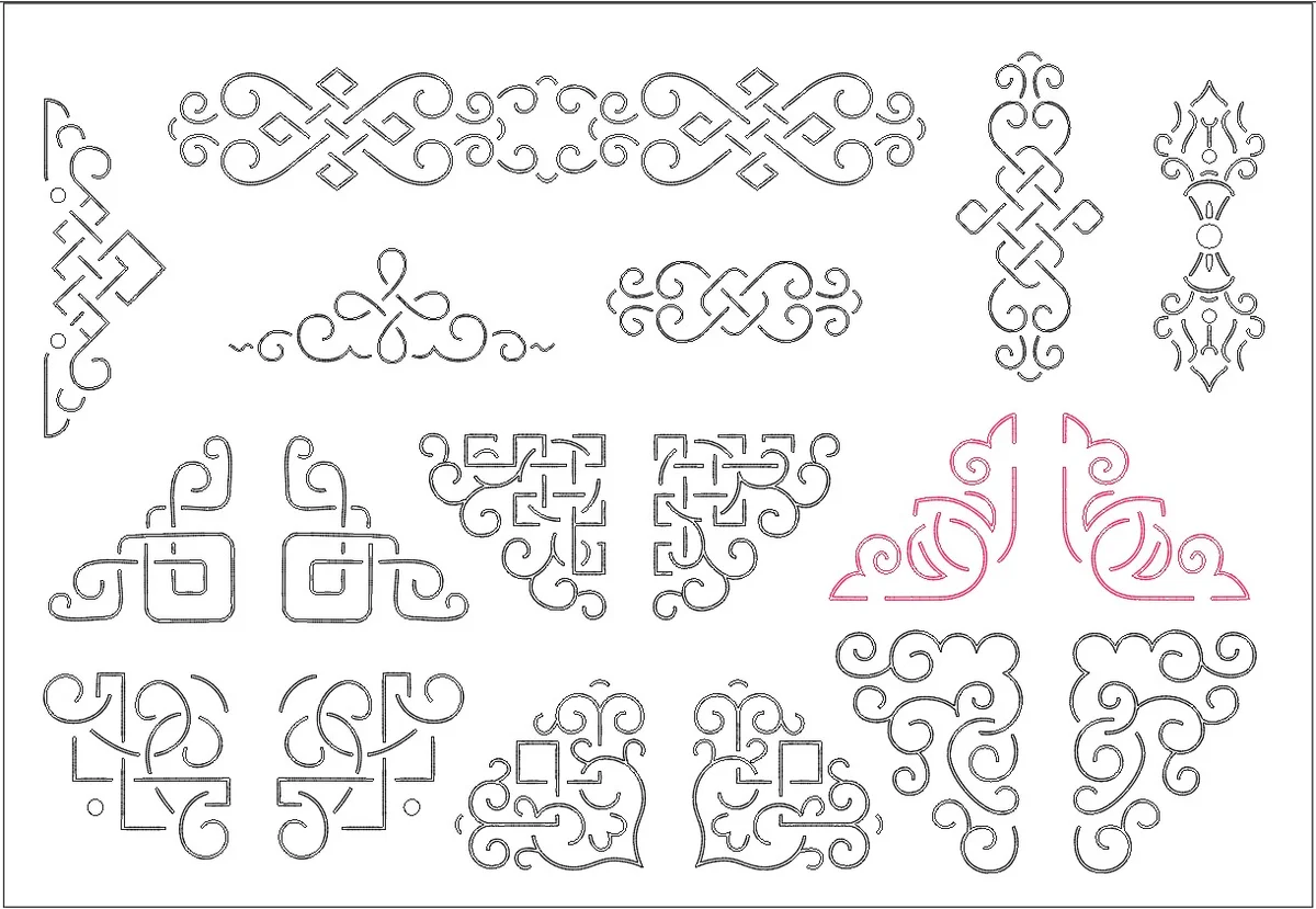 Decorative Border CAD Block Collection For Interior Design Drawing