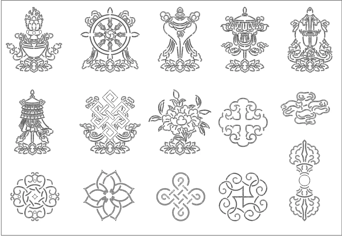 Decorative Ornament CAD Block Collection Drawing For Design Projects