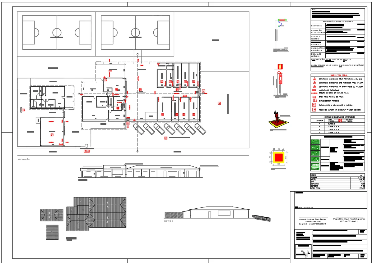 Fire Fighting Layout Plan for 67803 Sq M Public Building AutoCAD DWG