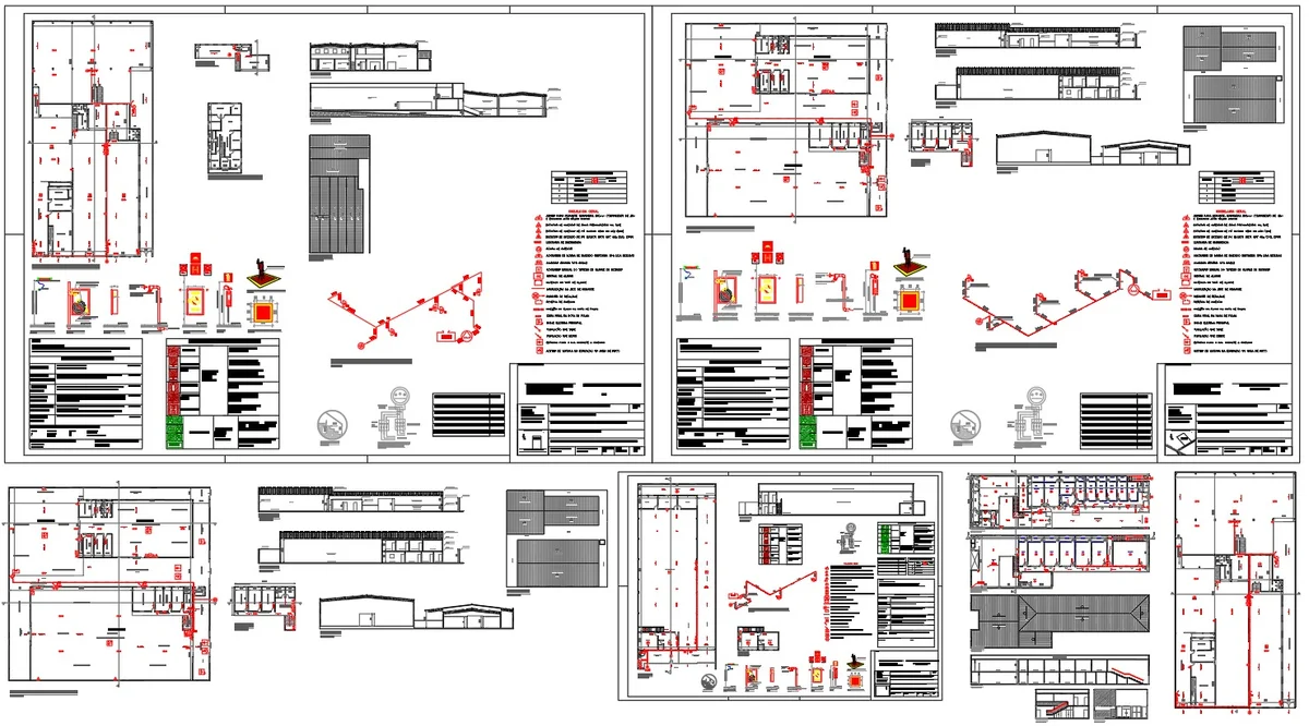 Industrial Fire Protection AutoCAD DWG Layout 1983 Sqm Plans