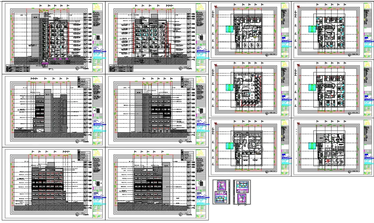 Hospital Building Floor Plan AutoCAD DWG With Elevation Details Design