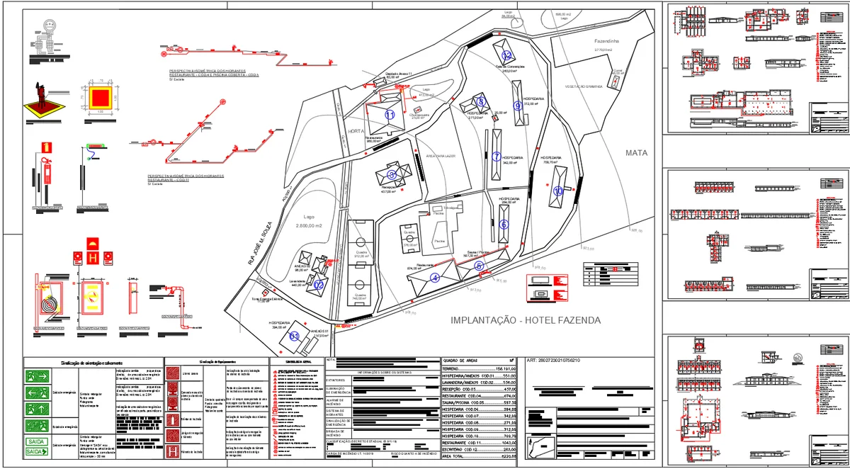 Hotel Fire Safety Site Layout Floor Plans Sections AutoCAD DWG Drawing