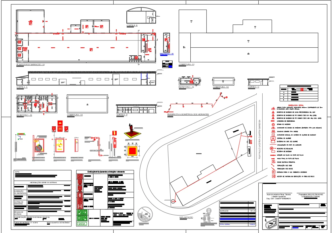 Industrial Building Fire Hydrant Layout Plan AutoCAD DWG Drawing
