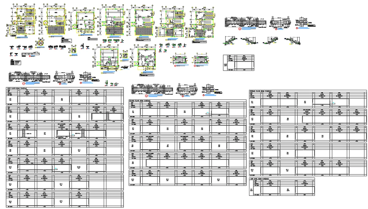 Residential RCC Framing Plan And Slab Reinforcement CAD Drawing Design