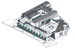 3D Design of Government Museum Elevation dwg file