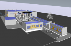 3D Design of School Architecture Layout dwg file