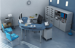 3D design drawing of free standing manager table