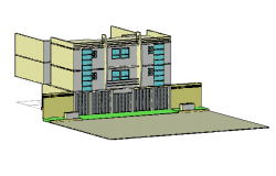 3D design of Apartment building drawing