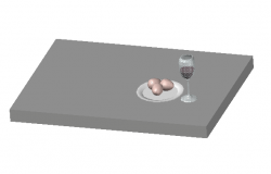 3D drawing of Eggs and wine.
