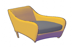3D drawing of modern Single Sofa