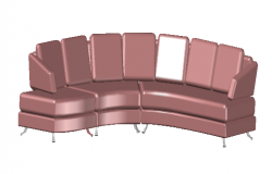 3D sofa rolf benz in square design drawing for family used 