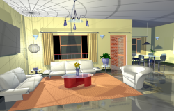3d Modern Residence Bungalow Interior Design