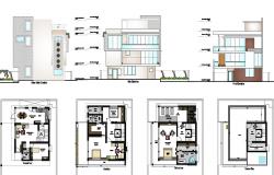 4  Bedroom House Design dwg file
