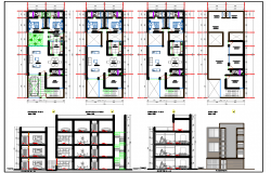 4 Level residence House plan drawing 