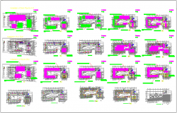 Air conditions system and drain pipe system plan of commercial building dwg file 